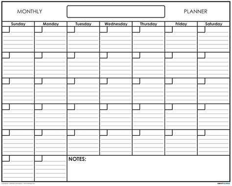 Printable Monthly Planner With Lines