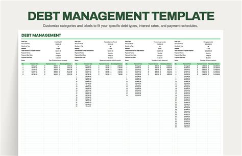 Printable Monthly Table For Debt Sheet