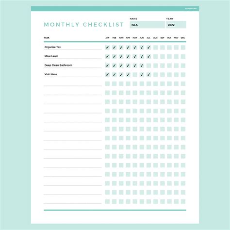 Printable Monthly Work To Do List