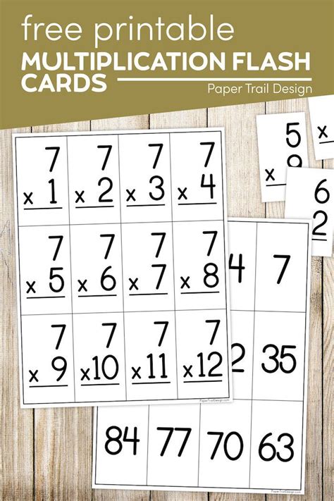 Printable Multiplication Card Flash Cards