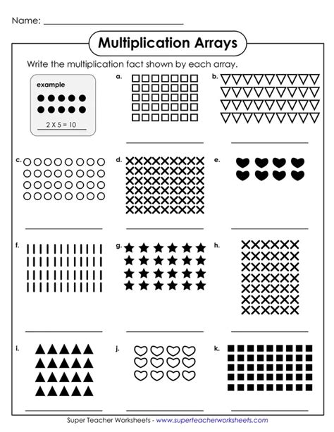 Printable Multiplication Problems Using Arrays For 3Rd Grade