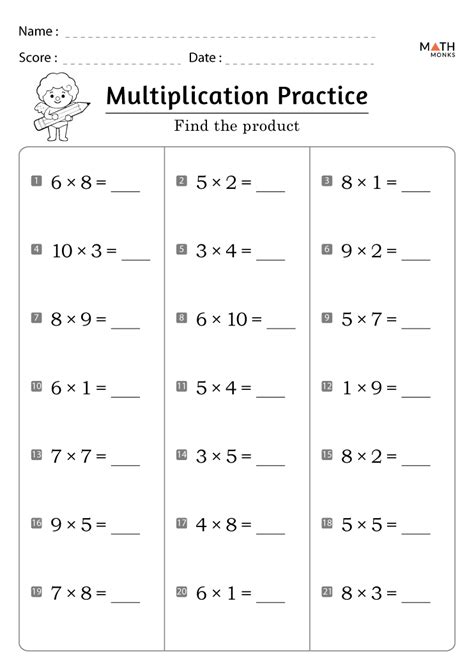 Printable Multiplication Worksheets 3'S