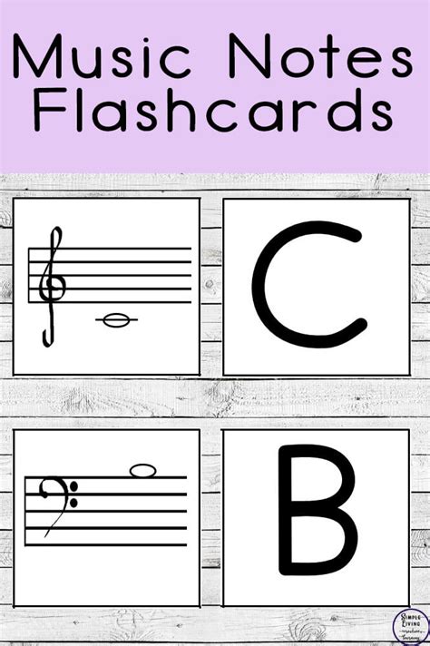 Printable Music Notes Flash Cards