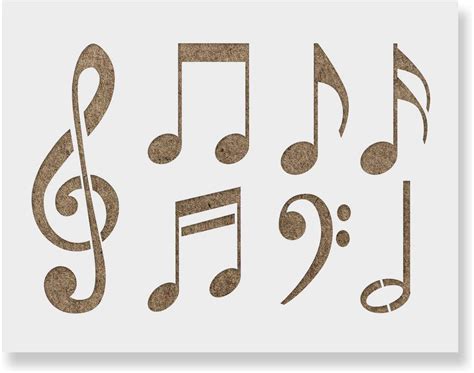 Printable Musical Notes Stencils