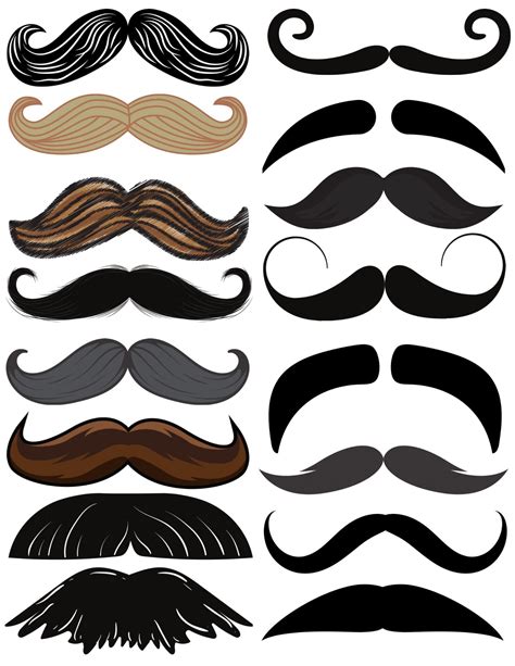 Printable Mustaches And Beards