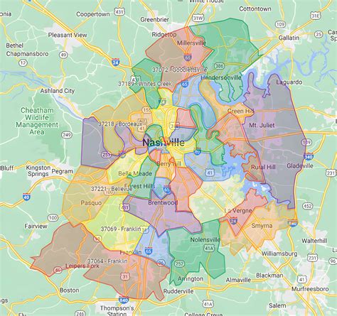 Printable Nashville Map With Zip Codes