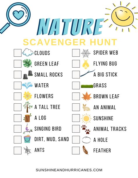 Printable Nature Scavenger Hunt: A Fun And Educational Outdoor Activity