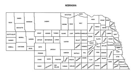 Printable Nebraska County Map