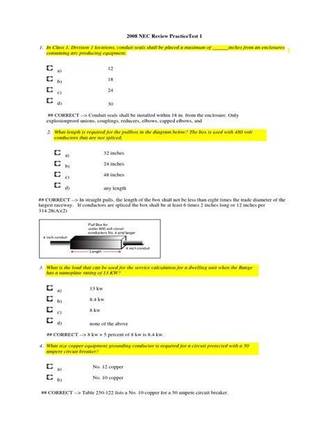 Printable Nec Practice Test