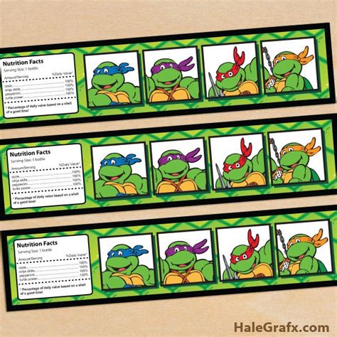 Printable Ninja Turtle Party Labels