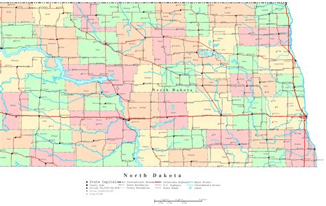 Printable North Dakota Map