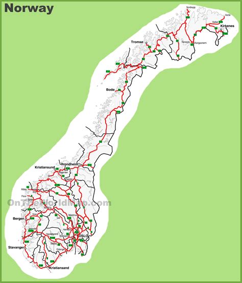 Printable Norway Road Map