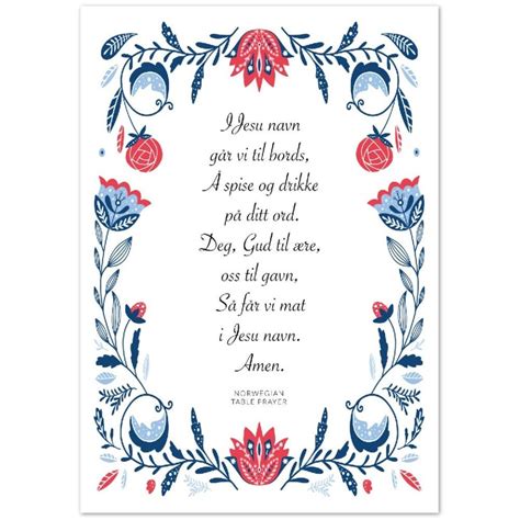 Printable Norwegian Table Prayer