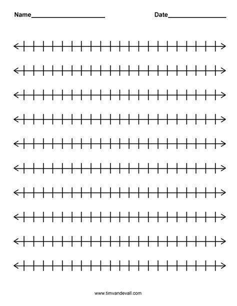 Printable Number Line Paper