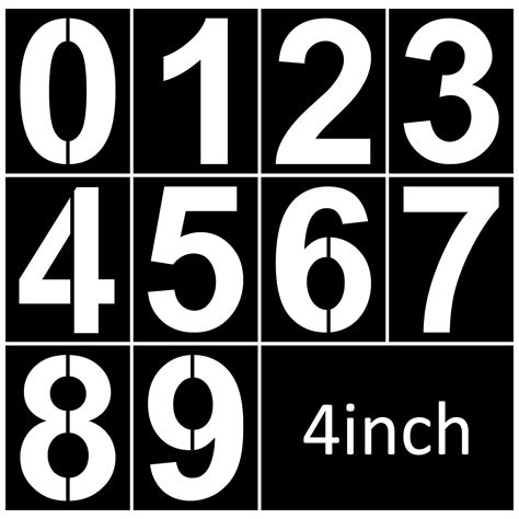 Printable Number Stencils 4 Inch