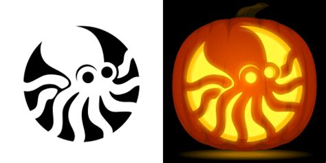 Printable Octopus Pumpkin Stencil