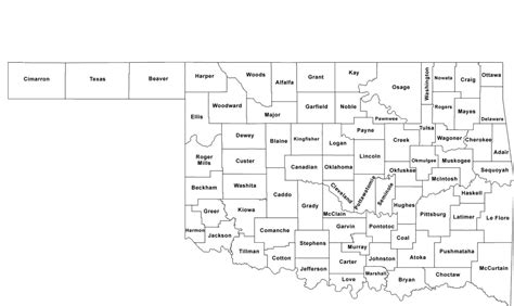 Printable Oklahoma Map Of Countys