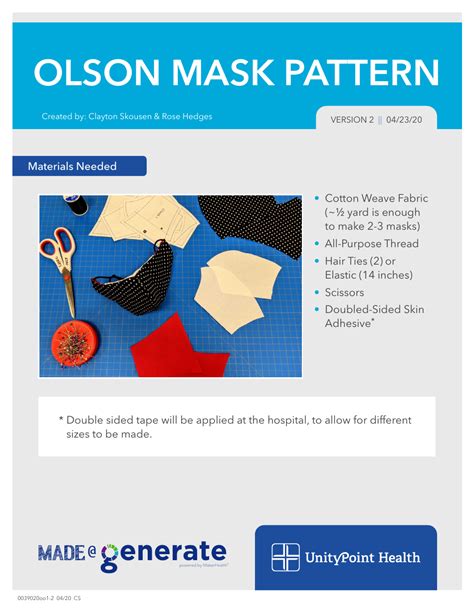 Printable Olson Mask Template