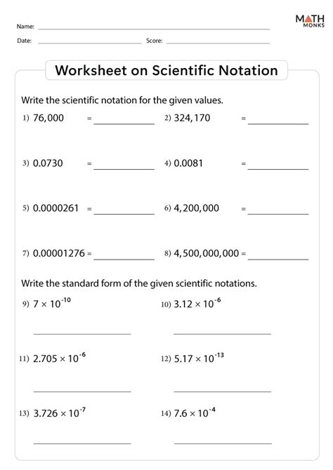Printable On Scientific Notation