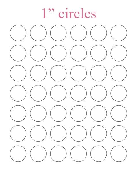 Printable One Inch Circles