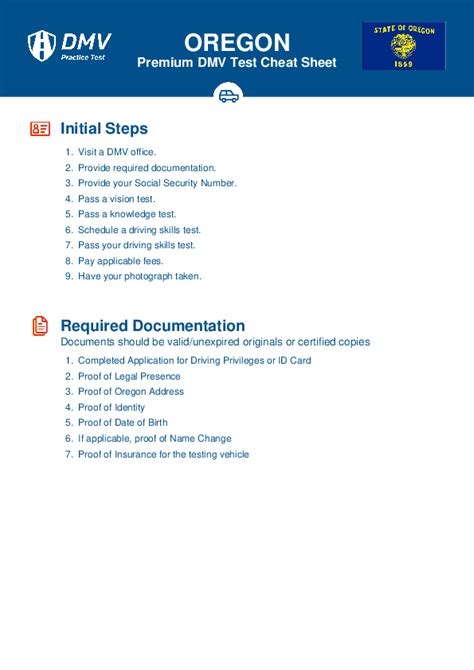 Printable Oregon Drivers License Test
