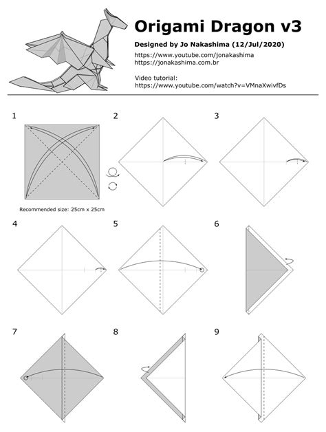 Printable Origami Dragon
