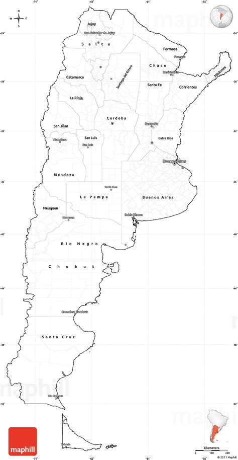 printable outline map of argentina