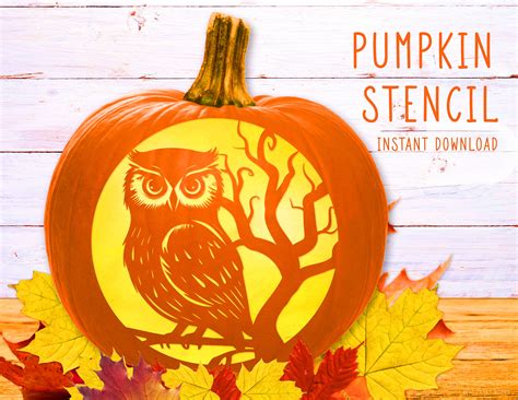 Printable Owl Stencil Pumpkin