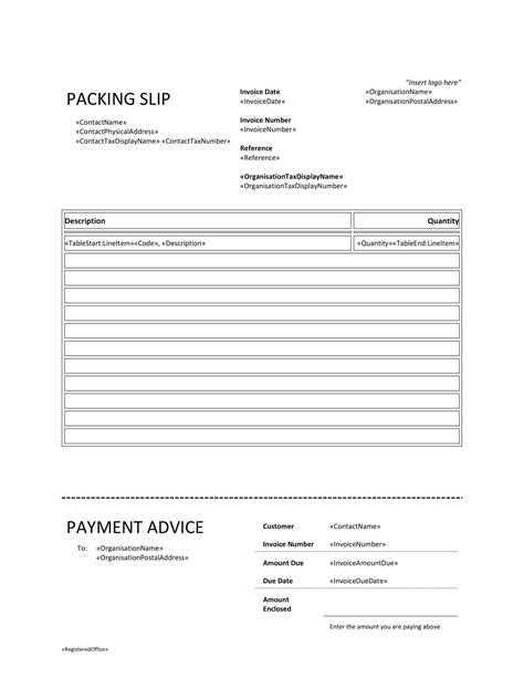 Printable Packing Slip Free