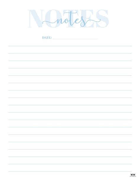 Printable Page For Notes