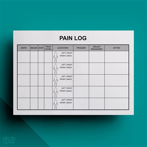Printable Pain Log Pdf
