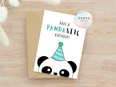 Printable Panda Card