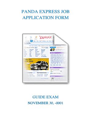 Printable Panda Express Jobs Application