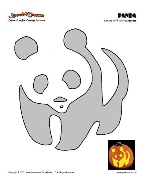Printable Panda Pumpkin Stencil