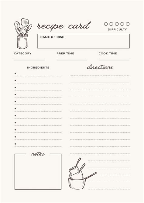 Printable Paper For Recipes