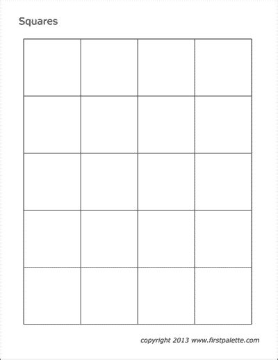 Printable Paper Templates Squares