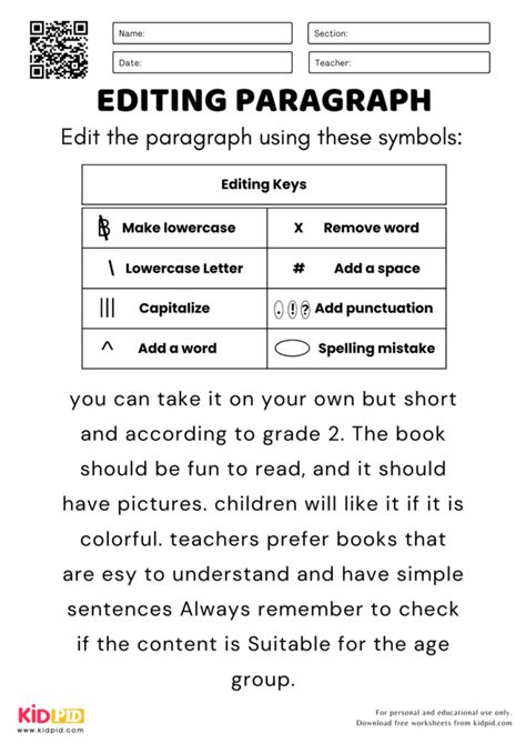 Printable Paragraph Text For Second Grade