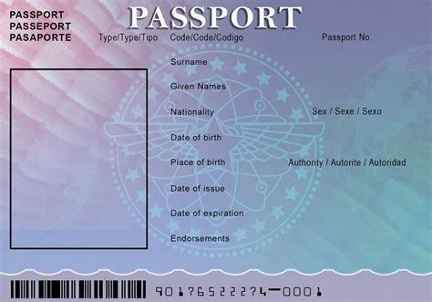 Printable Passport Template Colored