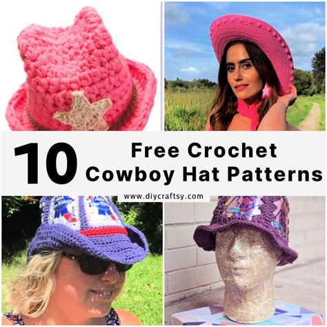 Printable Pattern Crochet Cowboy Hat