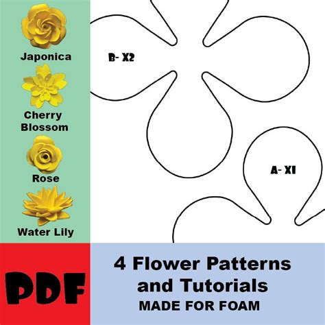 Printable Pattern For Foamy Flowers