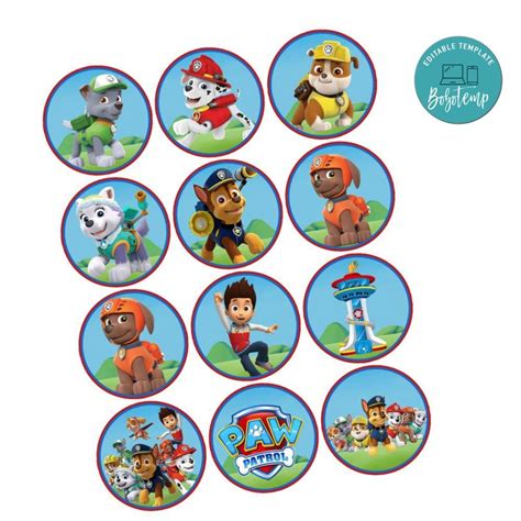 Printable Paw Patrol Cupcake Disk