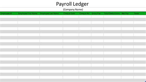 Printable Payroll Ledger Pdf