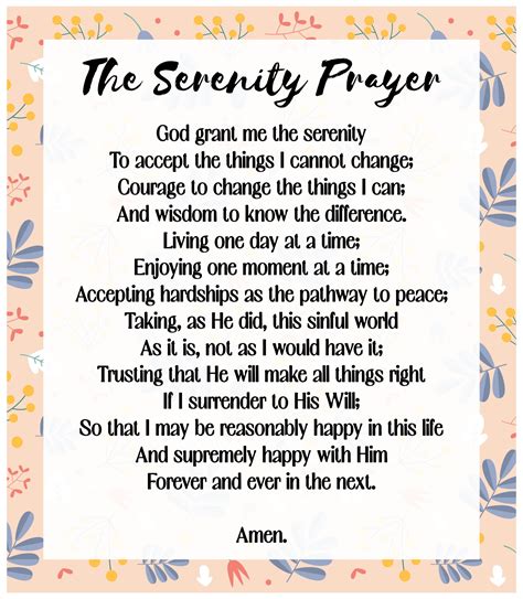 Printable Pdf Serenity Prayer