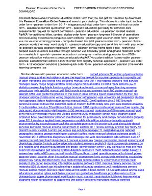 Printable Pearson Order Sheets