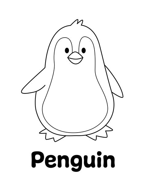 printable penguin coloring page printable template