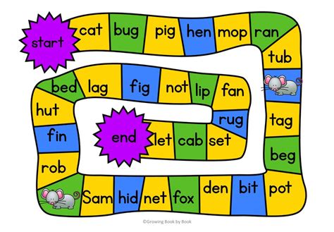 Printable Phonics Game Borads