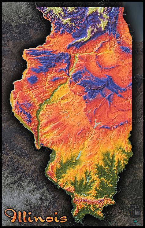 Printable Physical Map Of Illinois