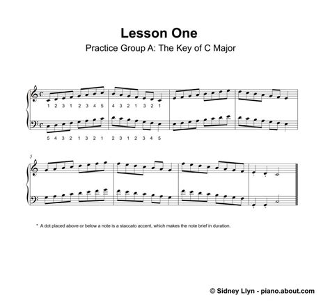 Printable Piano Lesson