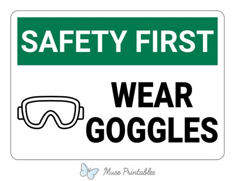 Printable Picture Of Safty Goggles