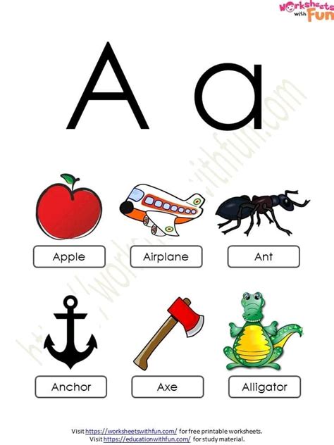 Printable Pictures Of Aa Words